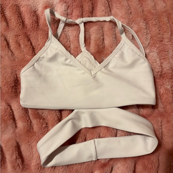 Kids White Sports Bra five the label - Picture 1 of 2
